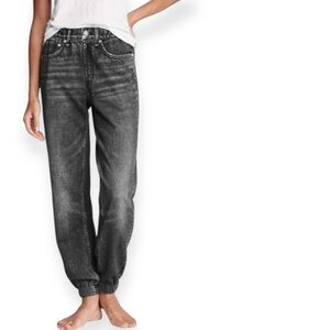 rag & bone Black and Gray Jogger Track Pants